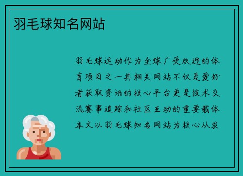 羽毛球知名网站